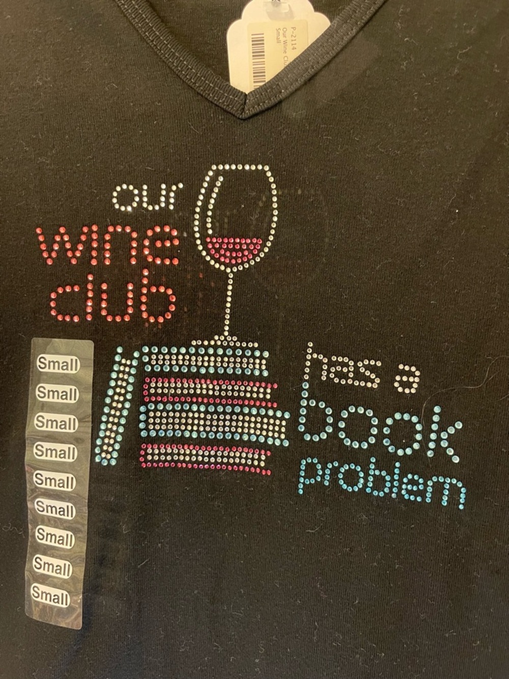 Chris’s Stuff Our Wine Club Has A Book Problem V-Neck Tee Black